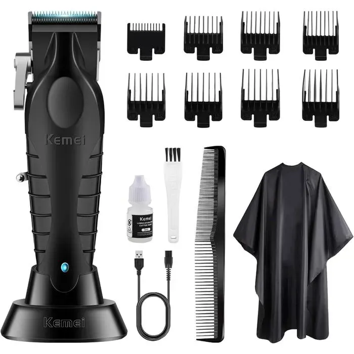 Tondeuse à cheveux KEMEI 2296 Professionnelle Sans Fil Rechargeable USB 350 min