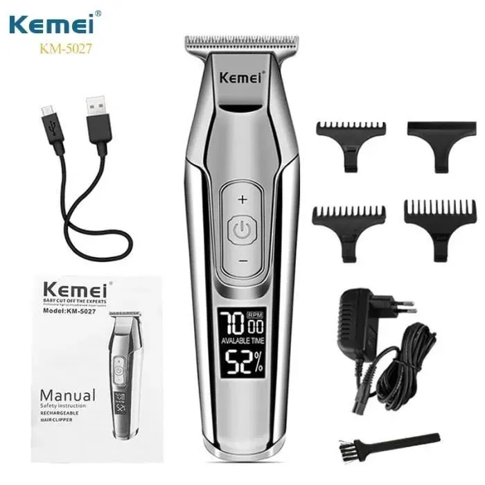 Tondeuse à cheveux - Kemei - 5027 - Électrique - Professionnelle - Batterie haute capacité