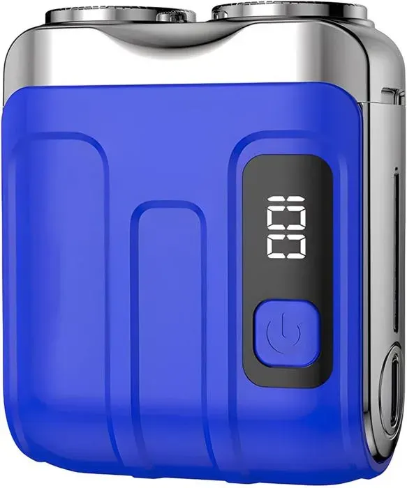 Tondeuse à cheveux mini rasoir électrique portable pour homme rechargeable par USB étanche pour le visage (bleu)