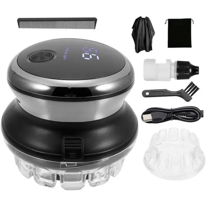 Tondeuse À Cheveux Pour Homme Rechargeable À Tête Rasée Tondeuse Circulaire Sans Fil Kit De Coupe De Cheveux Portable Machine