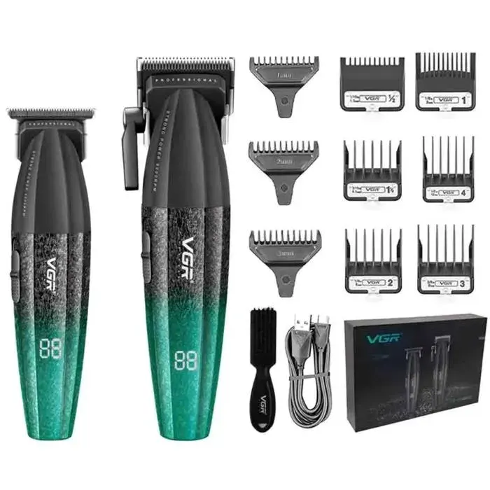 Tondeuse à cheveux Professionnelle 9000 tr/min Tondeuse à cheveux Sans fil Machine de Tondeuse pour homme V-640 S3 green with box