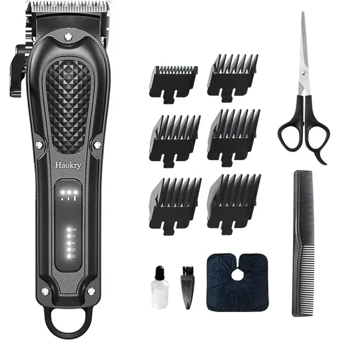 Tondeuse à cheveux professionnelle pour homme-Tondeuse de barbier sans fil et filaire pour coupe de cheveux et toilettage tondeuse