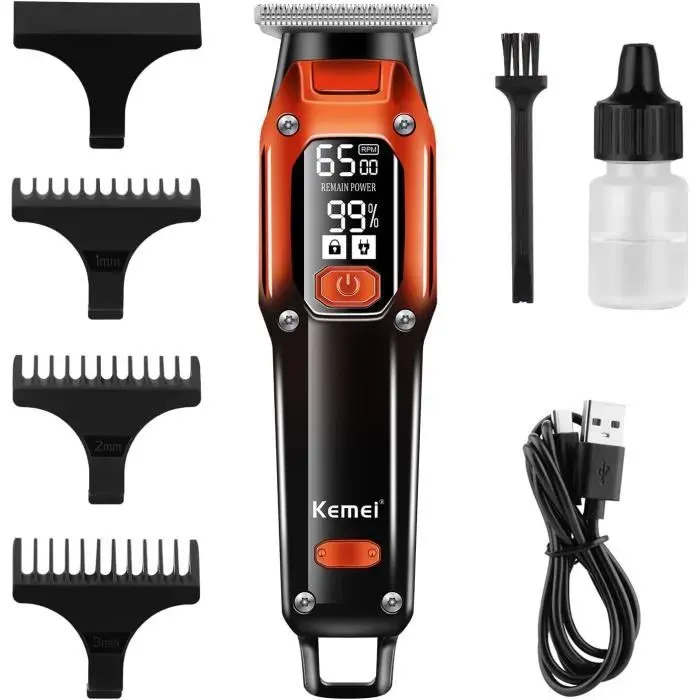 Tondeuse À Cheveux Professionnelle Pour Homme Tondeuse De Barbier Sans Fil Machine De Coupe De Cheveux Électrique Sans