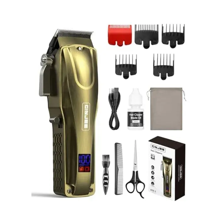 Tondeuse à cheveux professionnelle sans fil et filaire pour homme - de barbier rechargeable pour la coupe de cheveux la barbe