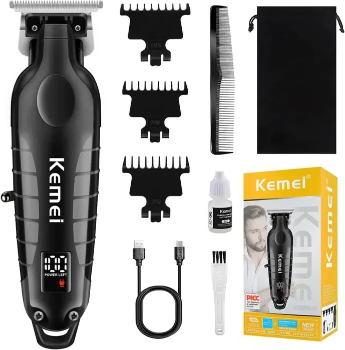 Tondeuse à cheveux professionnelle sans fil pour homme avec écran LCD