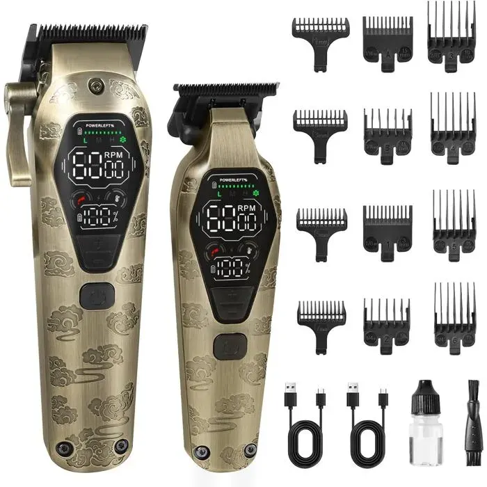 Tondeuse À Cheveux Professionnelle & T-Blade Trimmer Set Pour Hommes Set De Tondeuses À Barbe Tondeuse De Finition Tondeuse À Che