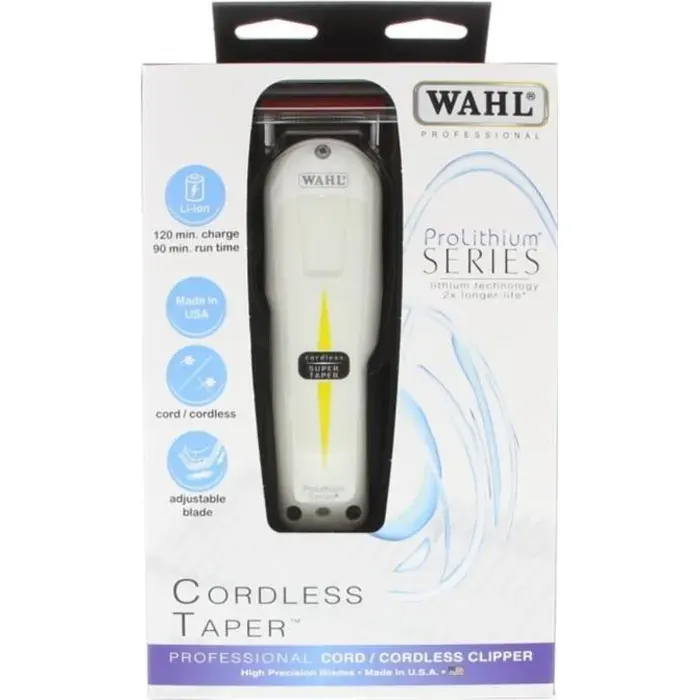 Tondeuse à cheveux professionnelle WAHL - Series Cordless Super Taper - ProLithium - Blanc