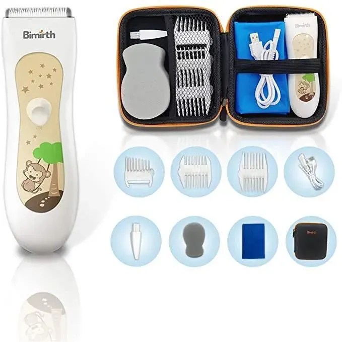 Tondeuse à cheveux silencieuse pour enfants - SPECOOL Sans fil - Rechargeable par USB - Étanche -3 peignes (avec sac de rangement)