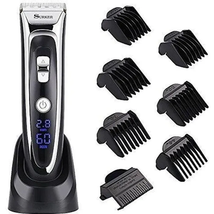 Tondeuse à cheveux - SURKER - Professionnelle - Lames céramique titane - Réglages 0.8mm à 2.8mm