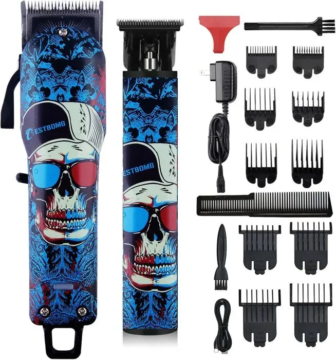 Tondeuse à Cheveux - ZIG-ZAG TERRITOIRES - Professionnelle - Sans Fil - Rechargeable USB - 10 Peignes Inclus