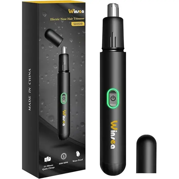 Tondeuse à poils de nez de précision 360° rechargeable USB étanche RASOIR ELECTRIQUE