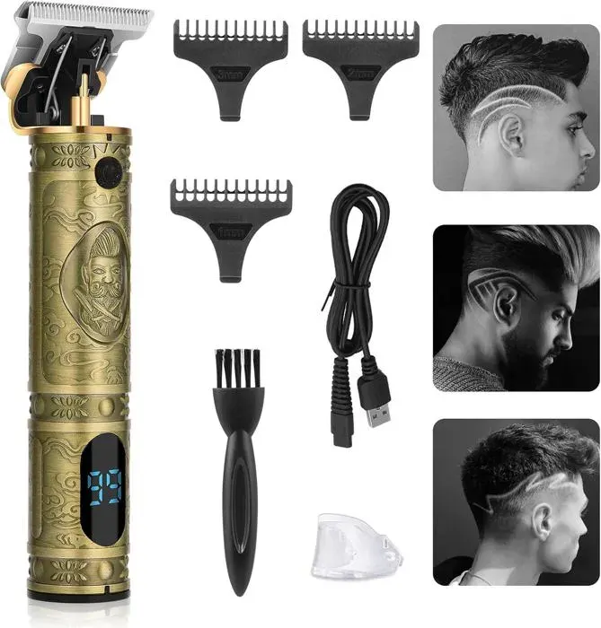 Tondeuse Barbe Homme Tondeuse Cheveux Hommes Tondeuse Barbe Tondeuse Barbe Cheveux Charge Rapide Usb Tondeuse Finition Homme Lcd