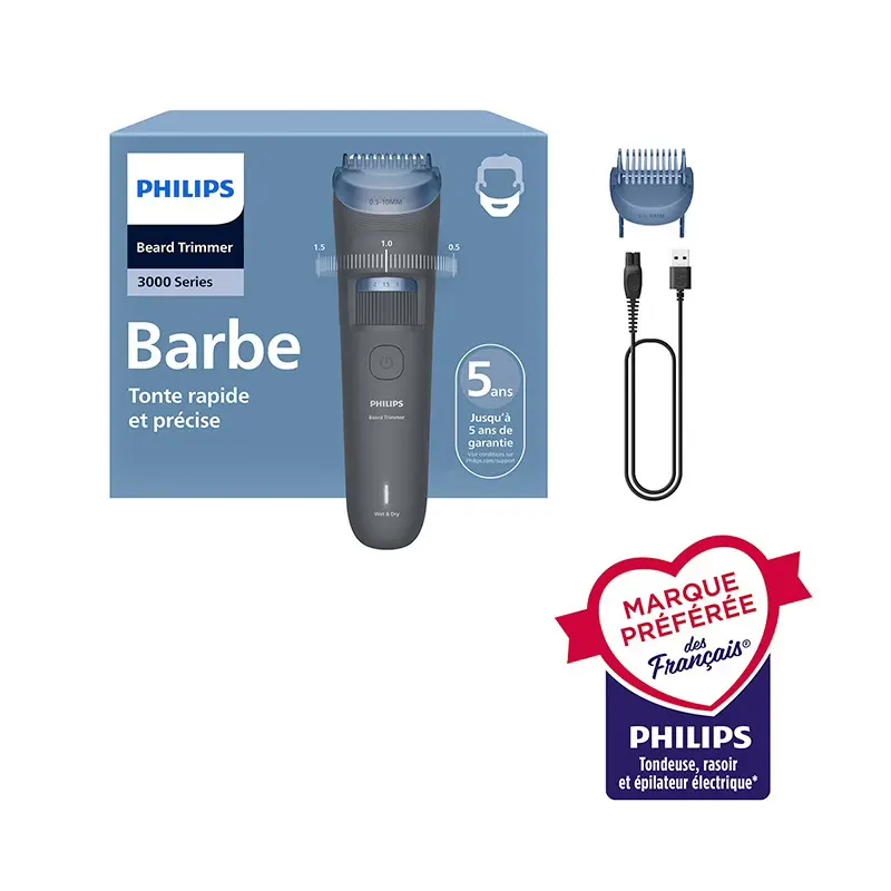 Tondeuse Barbe Philips Bt3617/15 Series 3000 — coloris Noir
