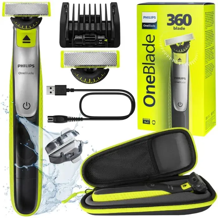 Tondeuse barbe - Philips - OneBlade 360 QP2734 23 - Rasage précis sans irritation - Avec étui de voyage