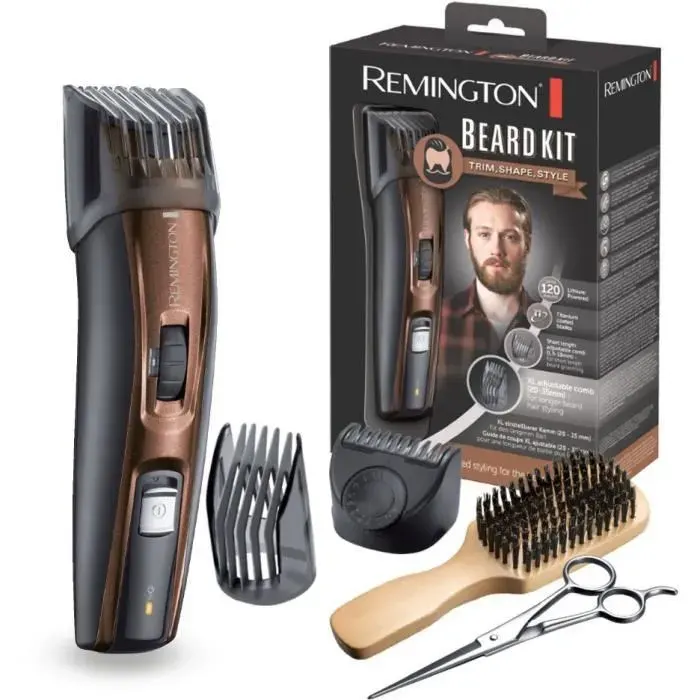 Tondeuse Barbe REMINGTON MB4045 - Lames Auto-Affûtées Titanium Sabots Ajustables Batterie Lithium
