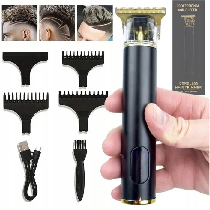 Tondeuse barbe TR13 avec écran LCD tondeuse rechargeable avec 3 peignes coupe précise