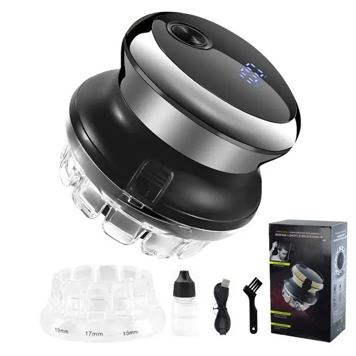 Tondeuse cheveux électrique ronde ovni pour hommes - FAMICAM - rechargeable acier haute précision rasage chauve rasoirs à têtes ro