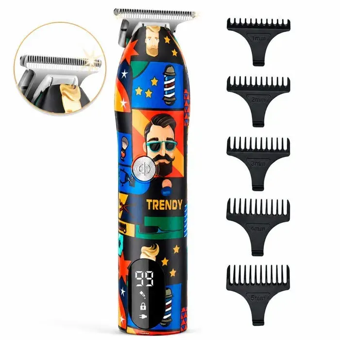 Tondeuse cheveux équipée 5 hauteurs de coupe rechargeable tondeuse avec ecran led - FAMICAM - professionnel sans fil tondeuse chev
