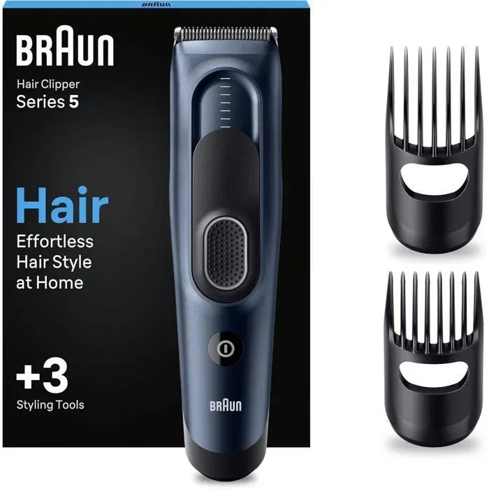 TONDEUSE CHEVEUX - Fleuve - Braun HC5350 tondeuse cheveux Series 5 17 réglages de coupe usage maison Noir Noir TONDEUSE CHEVEUX