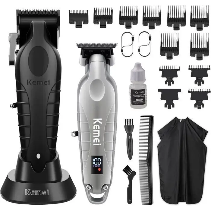 TONDEUSE CHEVEUX - Fleuve - Tondeuse cheveux pro homme kit T-blade 11 peignes rechargeable familiale TONDEUSE CHEVEUX