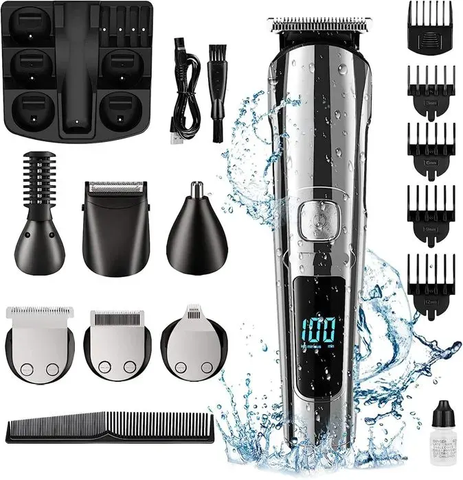 Tondeuse cheveux homme 11 en 1 - VCLOO - Pour visage cheveux et corps - Ecran LCD