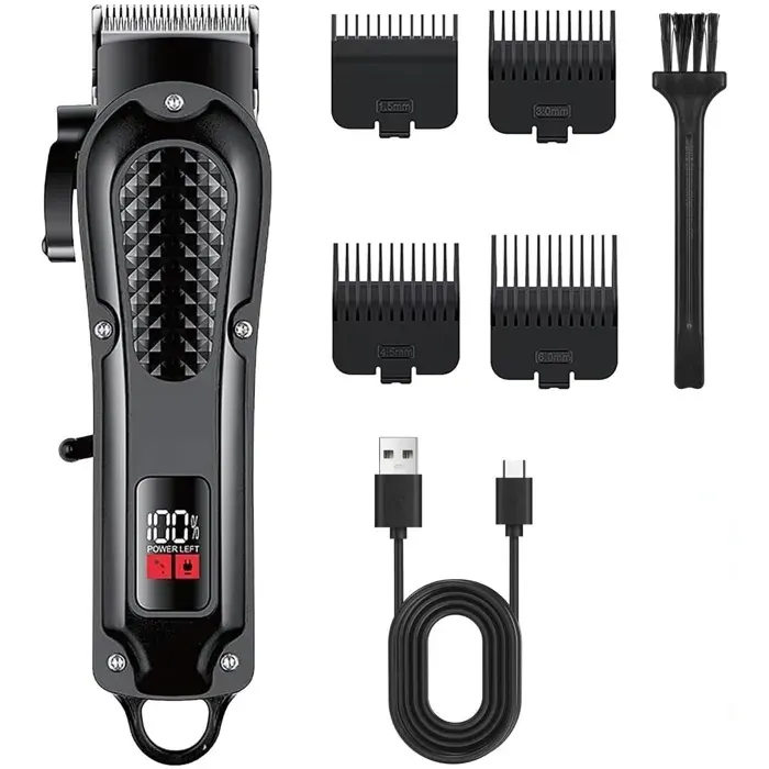 Tondeuse Cheveux Homme Professionnelle Tondeuse à barbe Sans fil pour Hommes Rasoir électrique avec écran LED Tondeuse à cheveux
