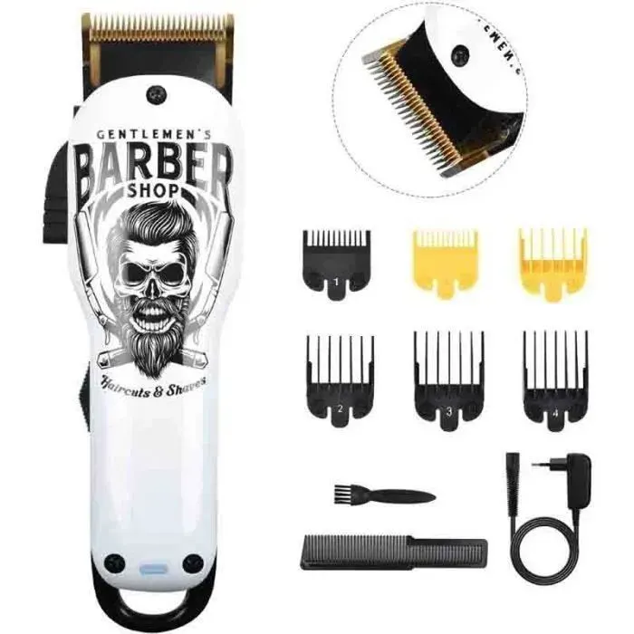 Tondeuse Cheveux Homme Professionnelle Tondeuse Barbe Kit avec 6 Peigne de Guidage Sans Fil Tondeuse Cheveux Kit U TONDEUSE CHEVEUX