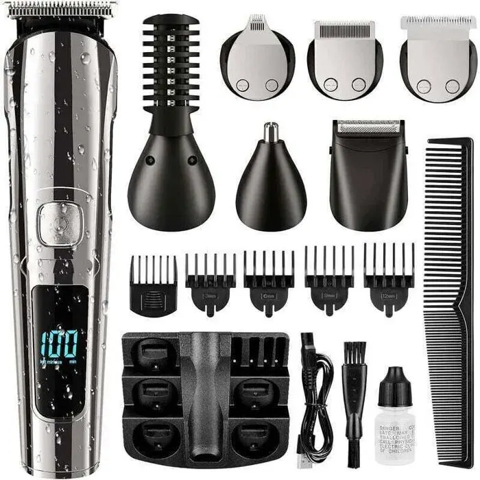 Tondeuse Cheveux Hommes 11-en-1 Tondeuse Barbe et Cheveux Professionnel Sans Fil Rasoir Électrique Tondeuse Corps de Précision po