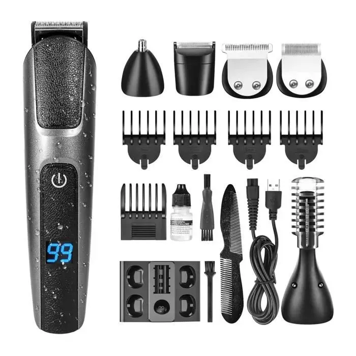 Tondeuse Cheveux Hommes - BYONDSELF - 5 en 1 - Écran LED - Étanche - Base de Rangement