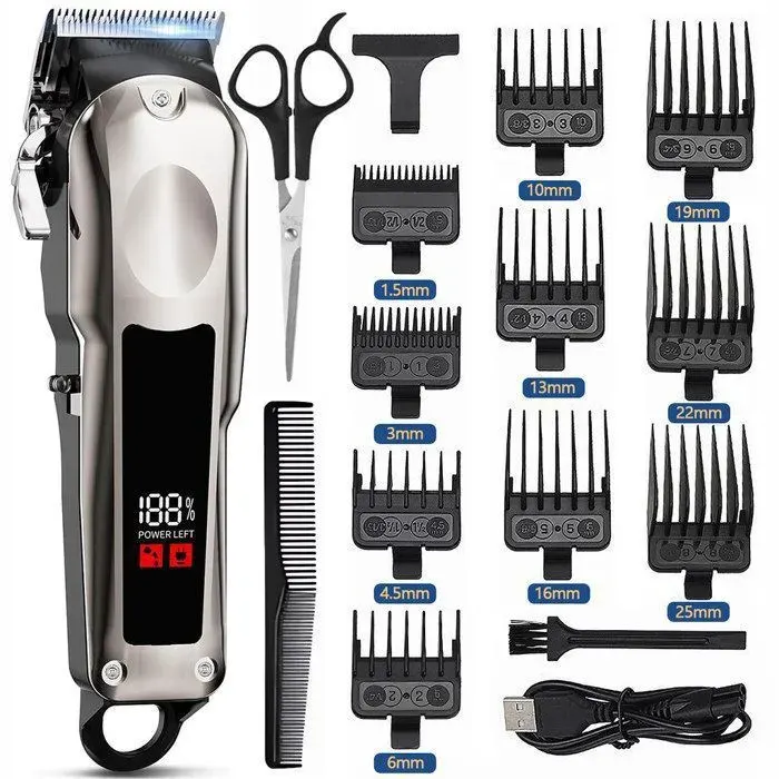 Tondeuse Cheveux Hommes Professionnel 7200tr/minSans Fil Tondeuse Precision RechargeableRasoir Electrique LED Tondeuse Cheveux