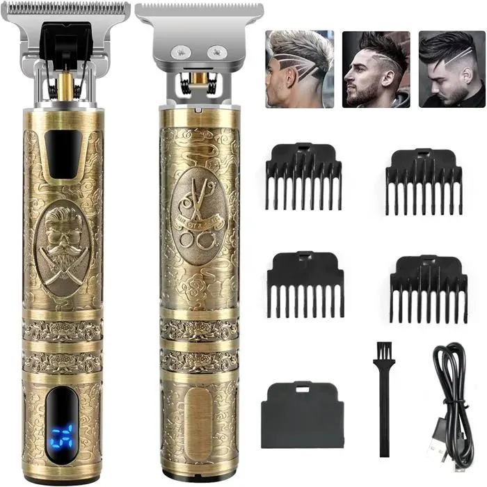 Tondeuse Cheveux Hommes Professionnelle Tondeuse Barbe et Cheveux Rechargeable Rasoir Electriques Sans Fil Tondeuse à Cheveux