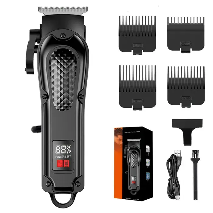 Tondeuse Cheveux HommesTondeuse à cheveux Sans FilTondeuse Electriques Hommes 7200 RPMécran LEDAvec 4 Peignes de Guidage