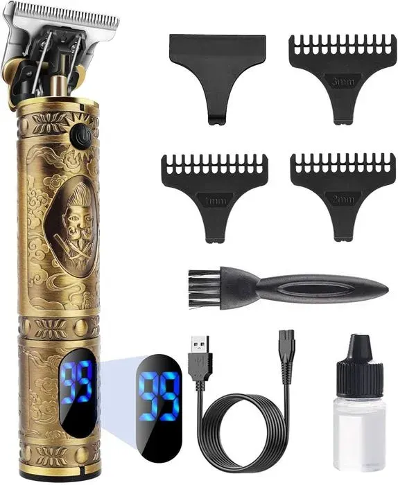 Tondeuse Cheveux HommesTondeuse Barbe Homme ProfessionelRasoir Electriques Hommes Écran LEDSans Fil Brostyle Tondeuse Doré