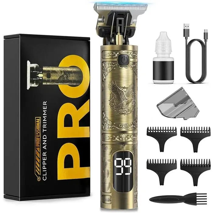 Tondeuse Cheveux HommesTondeuse Barbe Homme Professionnel Tondeuse Cheveux et Barbe Homme Rasoir Electriques Hommes Sans Fil
