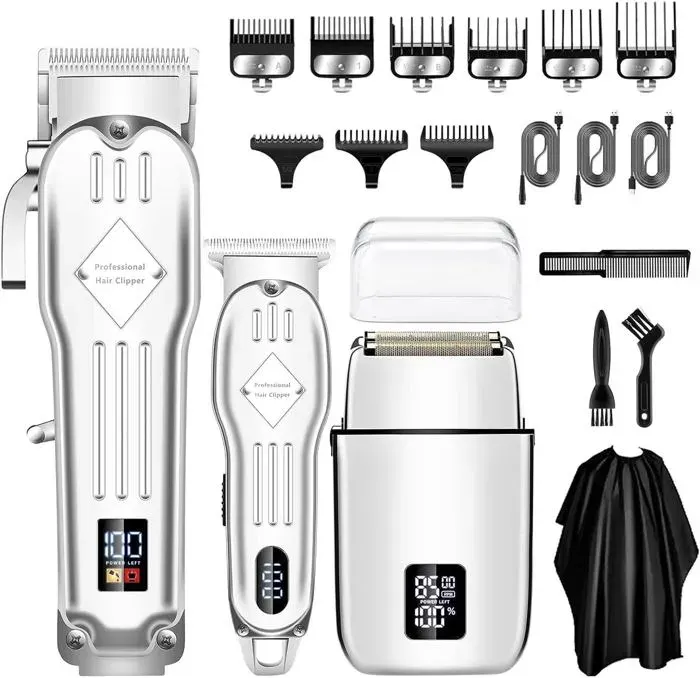 Tondeuse Cheveux HommesTondeuse Barbe ProfessionnelTondeuse À Cheveux Kit,Foil Rasoir Rasoir Electriques HommesPour Les Famille