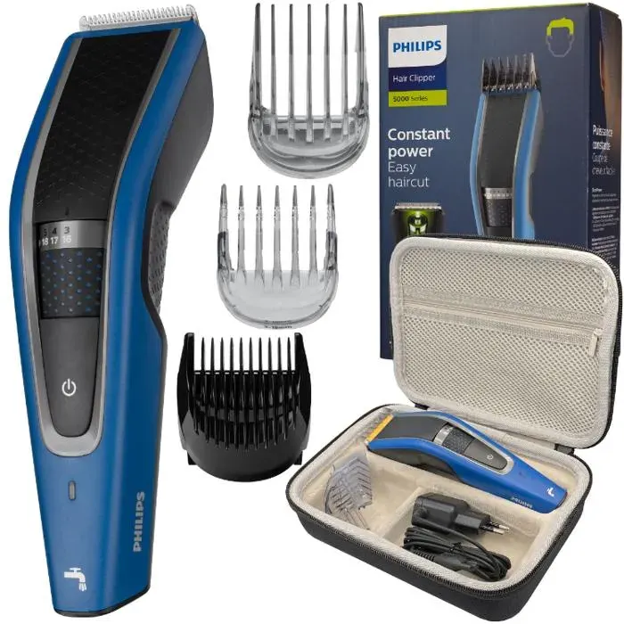 Tondeuse cheveux - Philips - HC5612/15 - Sans fil lavable - Lames auto-affûtées - Étui inclus