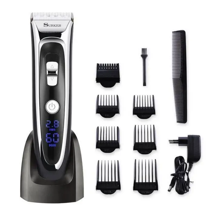 Tondeuse Cheveux Professionnelle MOONMINI - Sans Fil Rechargeable - Ecran LCD - 7 Peignes de Guidage Inclus-keeper