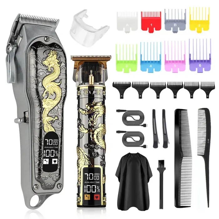 Tondeuse Cheveux Professionnelle Sans Fil avec Ecran LED Tondeuse Barber Rechargeable pour Hommes Femmes et Enfants