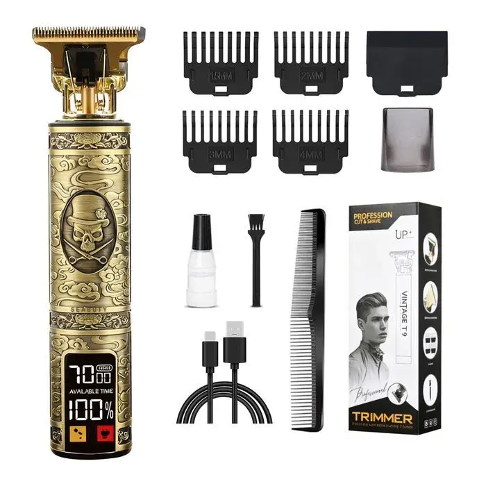 Tondeuse Cheveux Professionnelle - SEABUTY 1200 mAh Tondeuse à Barbe pour Homme - Écran LED - Silencieuse - T-blade Tondeuse