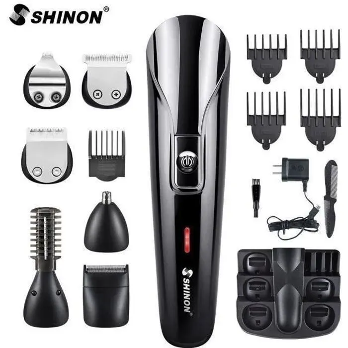 Tondeuse Cheveux Professionnelle Tondeuse Barbe- multifonction 6 en 1 Tondeuse Barbe Electrique Sans Fil Rechargeable-keeper