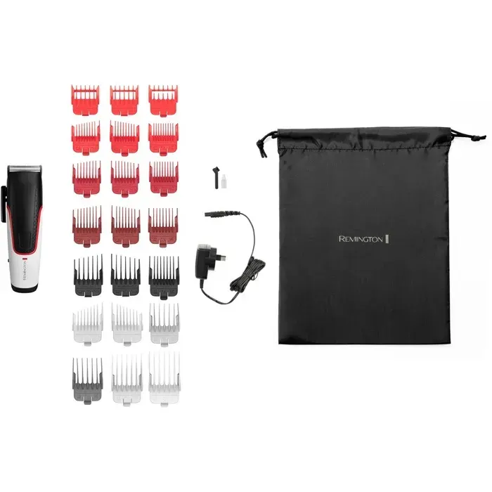 Tondeuse cheveux - REMINGTON - Easy Fade - Lames acier japonais auto‑affûtées - 50 min autonomie - 21 sabots 15–25 mm