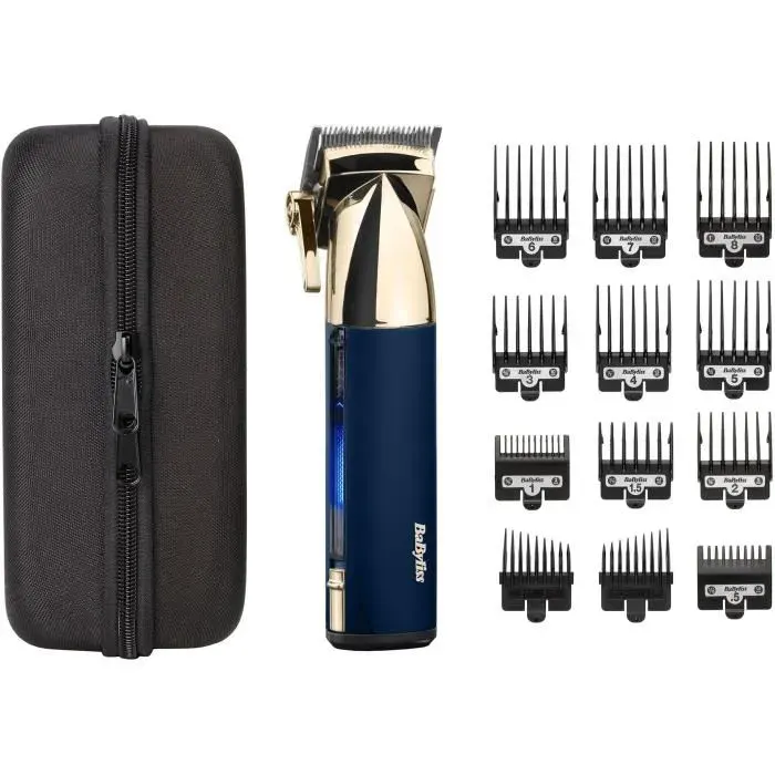 Tondeuse cheveux sans fil - BABYLISS - E992E Super-X Metal - Autonomie 3 h - Edition Gold & Navy