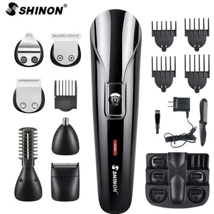 Tondeuse Cheveux - SHINON - SH-1711 - Multifonction 6 en 1 - Rechargeable - Sans Fil