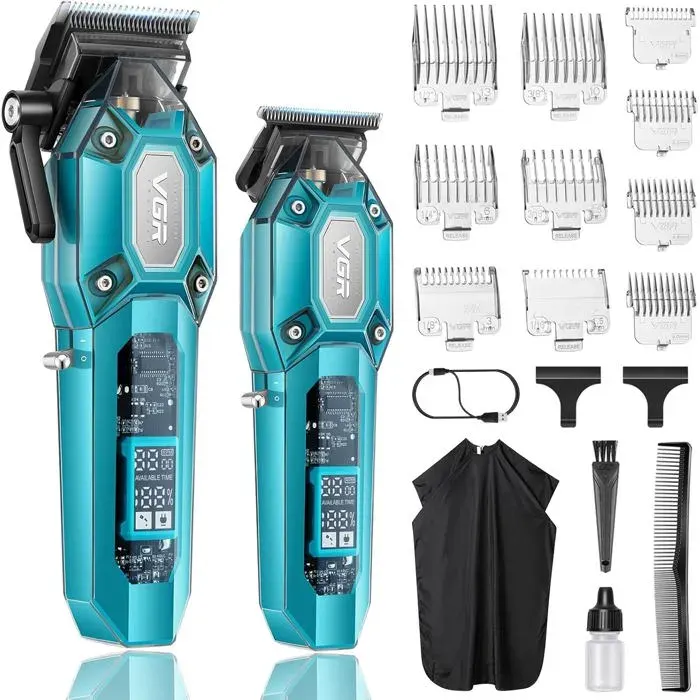 Tondeuse cheveux - VGR - 600&900 - Sans fil - Autonomie 200 min - Écran LED — coloris Vert