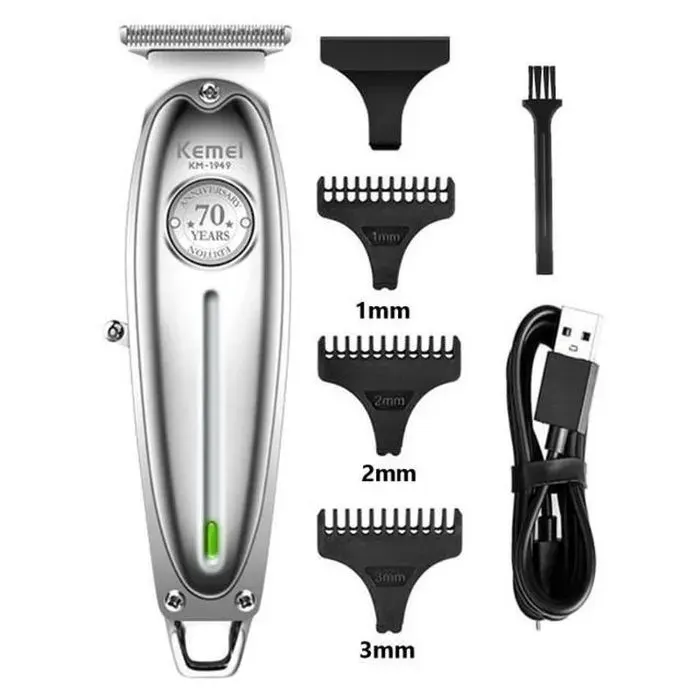 TONDEUSE CHEVEUXkm-1949--Kemei 1949-1948 Tondeuse à barbe électrique pour hommes boîtier entièrement en métal tondeuse à cheveux