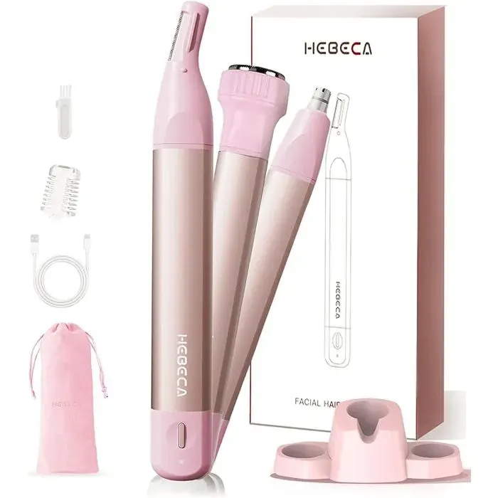 Tondeuse de nez Étancheportablerechargeable USB3 en 1 avec base de rangementsac de voyage Coupe le nezles Ro RASOIR ELECTRIQUE