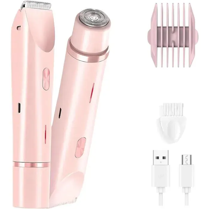 Tondeuse électrique femme - Lot 1 Rose 2025 rasoir 2-en-1 sécurité étanche violet - Tondeuse Aucunely