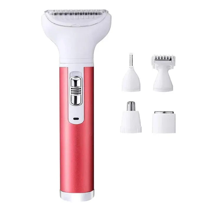 Tondeuse épilateur sans fil - 1 pièce 4 en 1 pour corps - Rouge - Convient pour corps