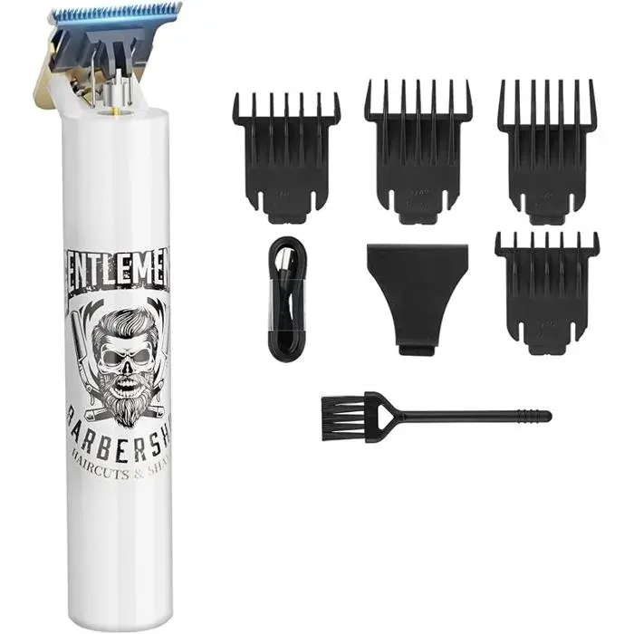 Tondeuse Finition Électrique T Bde Tondeuse Cheveux Hommes Sans FilsTondeuse de Précision 0.2mmWhite And Bck