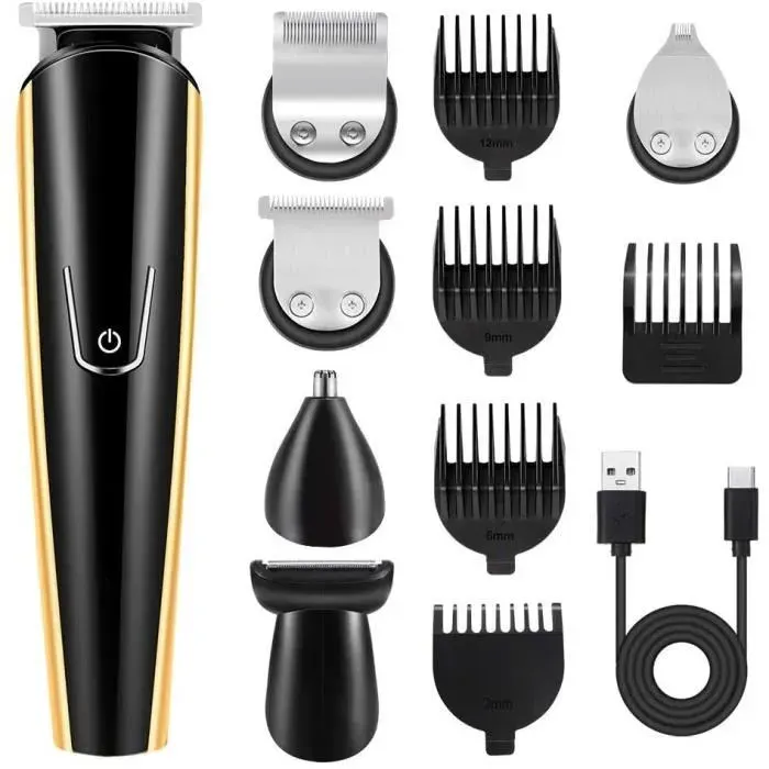 Tondeuse Multifonctionnelle Tondeuse À Barbe Hommes Tondeuse À Cheveux Professionnelle USB Rasoir Électrique
